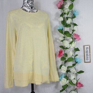 J. JILL Light Yellow Long Sleeve Top Medium